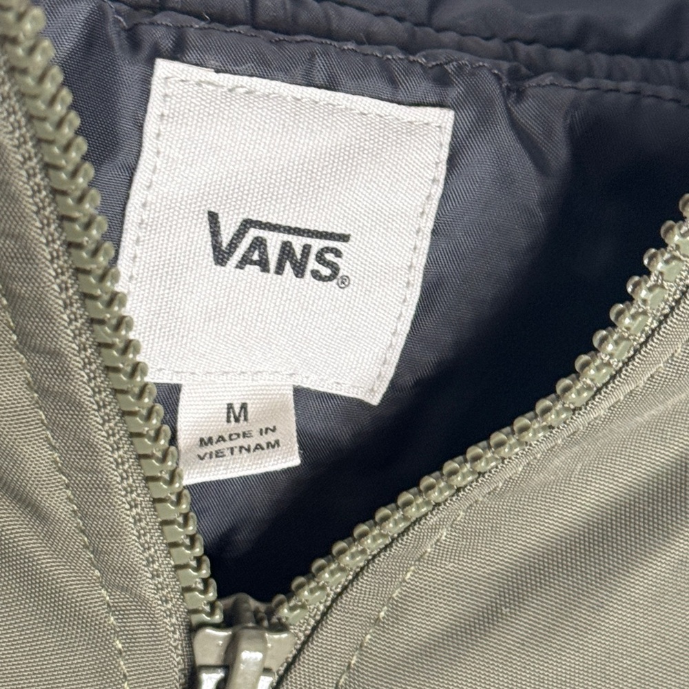 Vans Men's Olive Green Hooded Bomber Jacket - Picture 4 of 10
